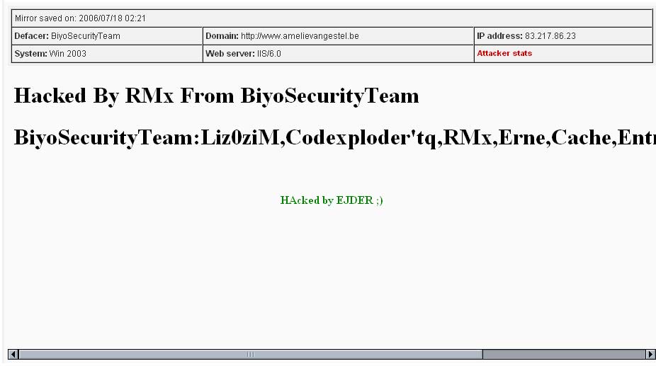   Hacking : 240 sites belges sous Windows server 2003 attaqués.