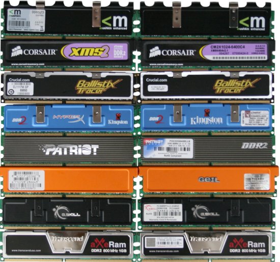  Comparatif : 9 kits de mémoire DDR2-800 CL4