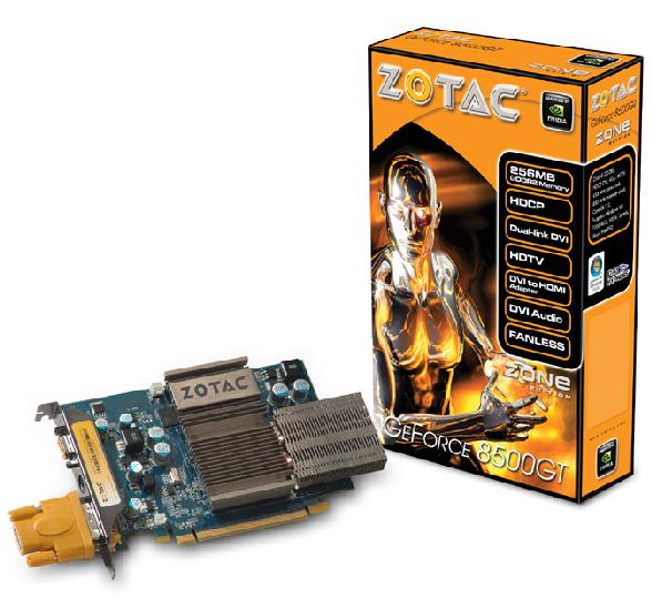 Test des cartes graphiques Zotac 8400 GS, 8500 GT et 8500 GT Zone Edition 