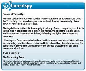 P2P : TorrentSpy écope d'une grosse amende de 110 millions de dollars