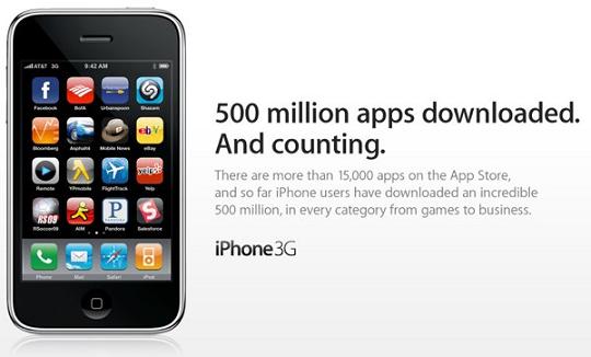 App Store dépasse les 500 millions de téléchargements !! 
