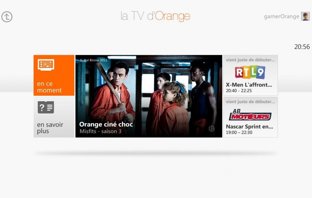 TV Orange sur Microsoft Xbox 360 Kinect