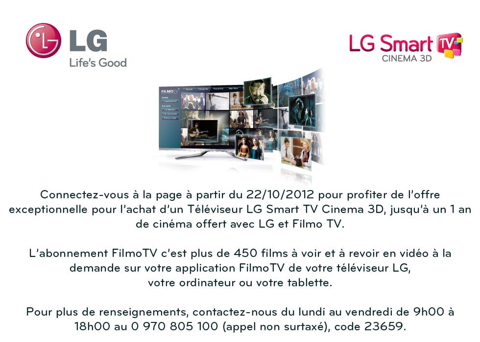 Offre LG Smart TV & Filmo TV