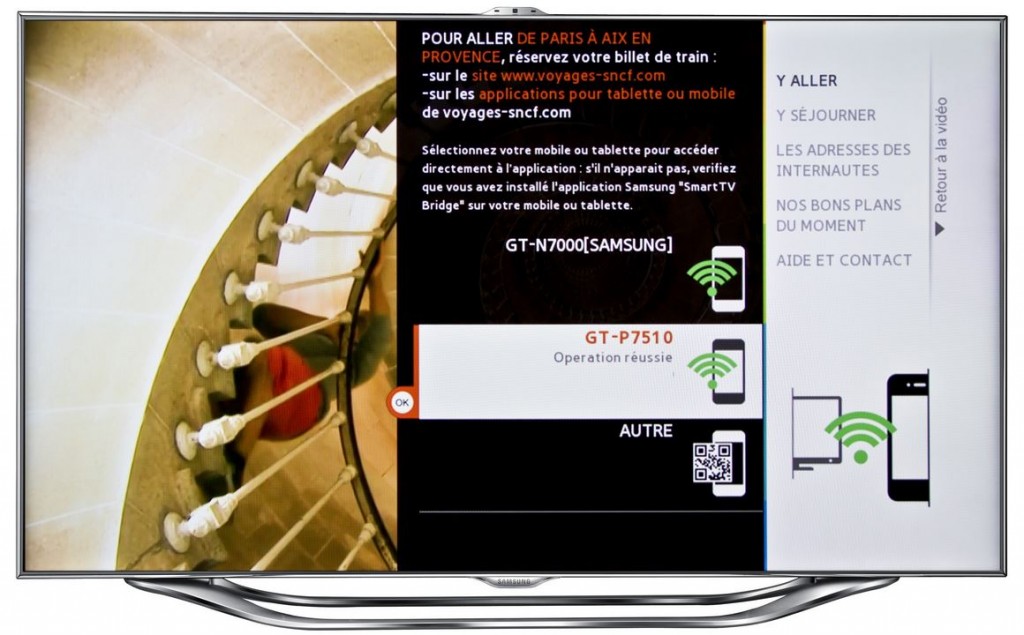 Samsung Smart TV ES8000 - Application Voyages-SNCF