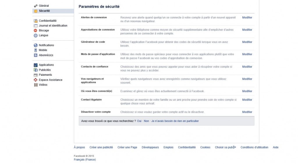 Facebook confidentialité